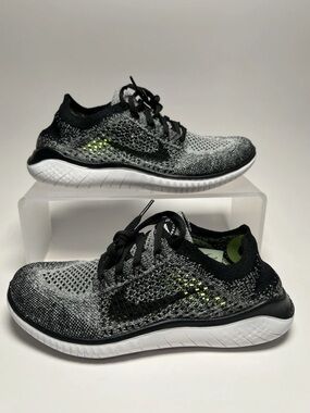 Nike Free RN Flyknit 2018 FK Oreo Grey Black White Shoes 942839-101 Womens 9